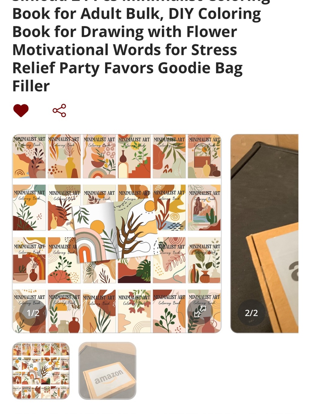 Minimalist Art Coloring books — Neutral & Earth Tone Set for Home Party Supplies